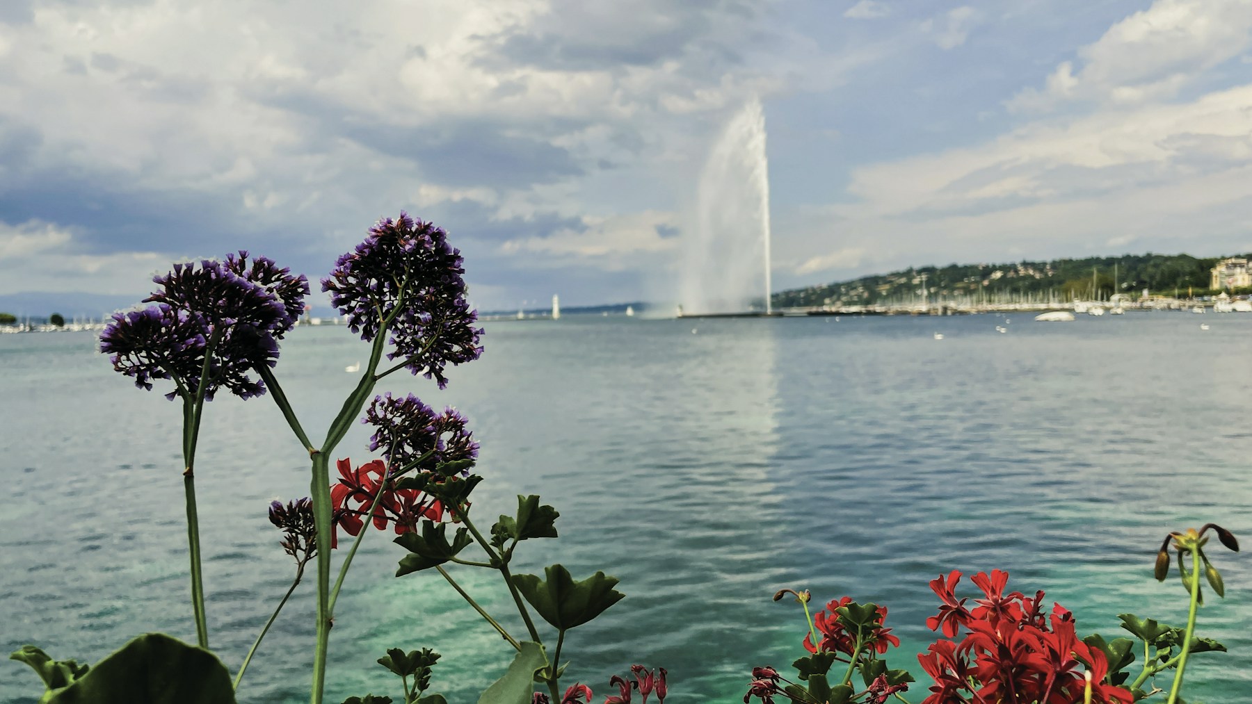 Le lac Léman et le Jet d’Eau de Genève